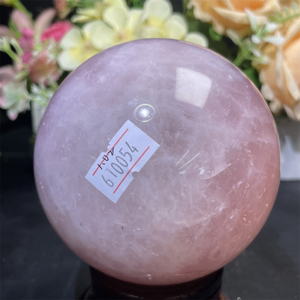 2.2LB 3.5″ Natural Rose Quartz Sphere Ball Decor Crystal Heal Reiki Rainbow