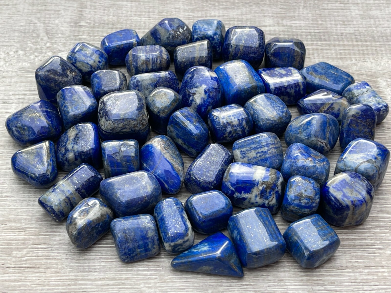 Grade A++ Lapis Lazuli Tumbled Stone, 0.75-1 Inch Lapis Crystals, Wholesale Bulk