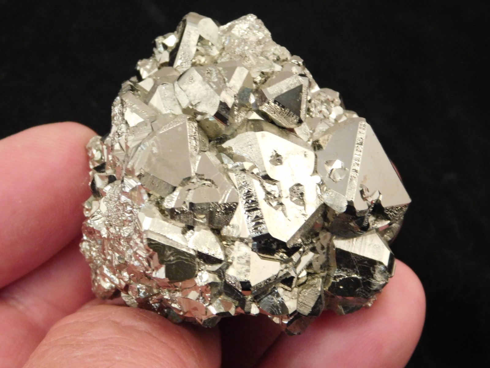 PYRAMID Shaped Crystals! Tetrahedron PYRITE Crystal Cluster Peru 174gr