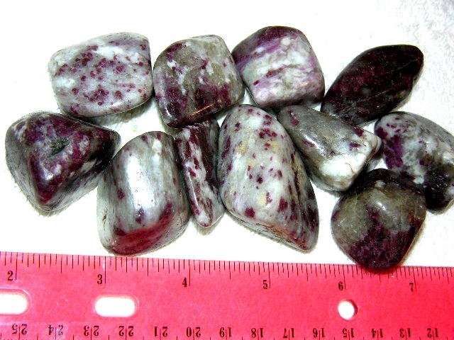 Red tourmaline in quartz polished 3/4-1 1/2 inch pieces 1/2 pound lots