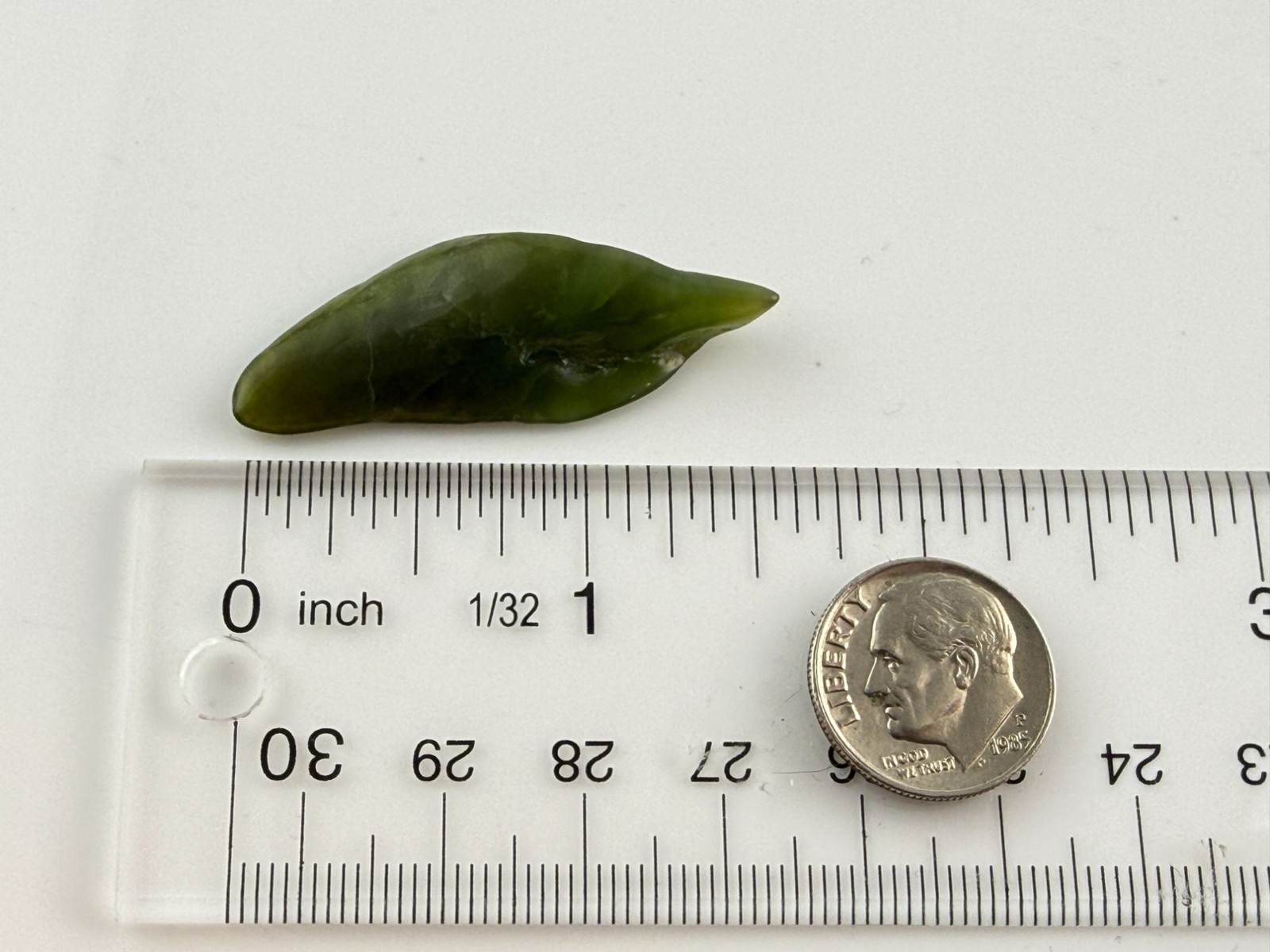 Polished Freeform African Jade Piece Specimen 4.6g Weight 1 5/8 Inch Max Length