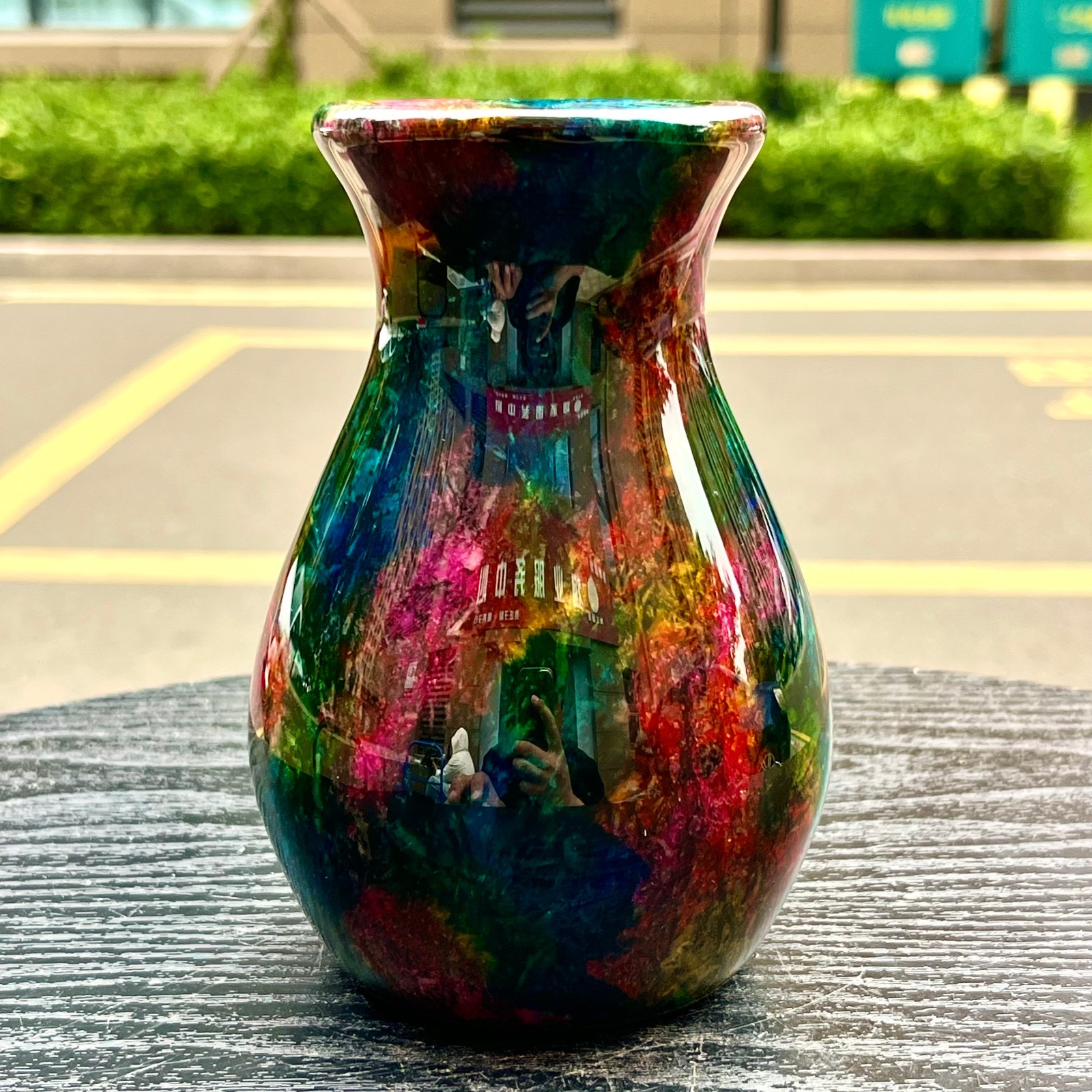1.06LB Natural “Seven Colors Jade” vase specimen -Taiwan China