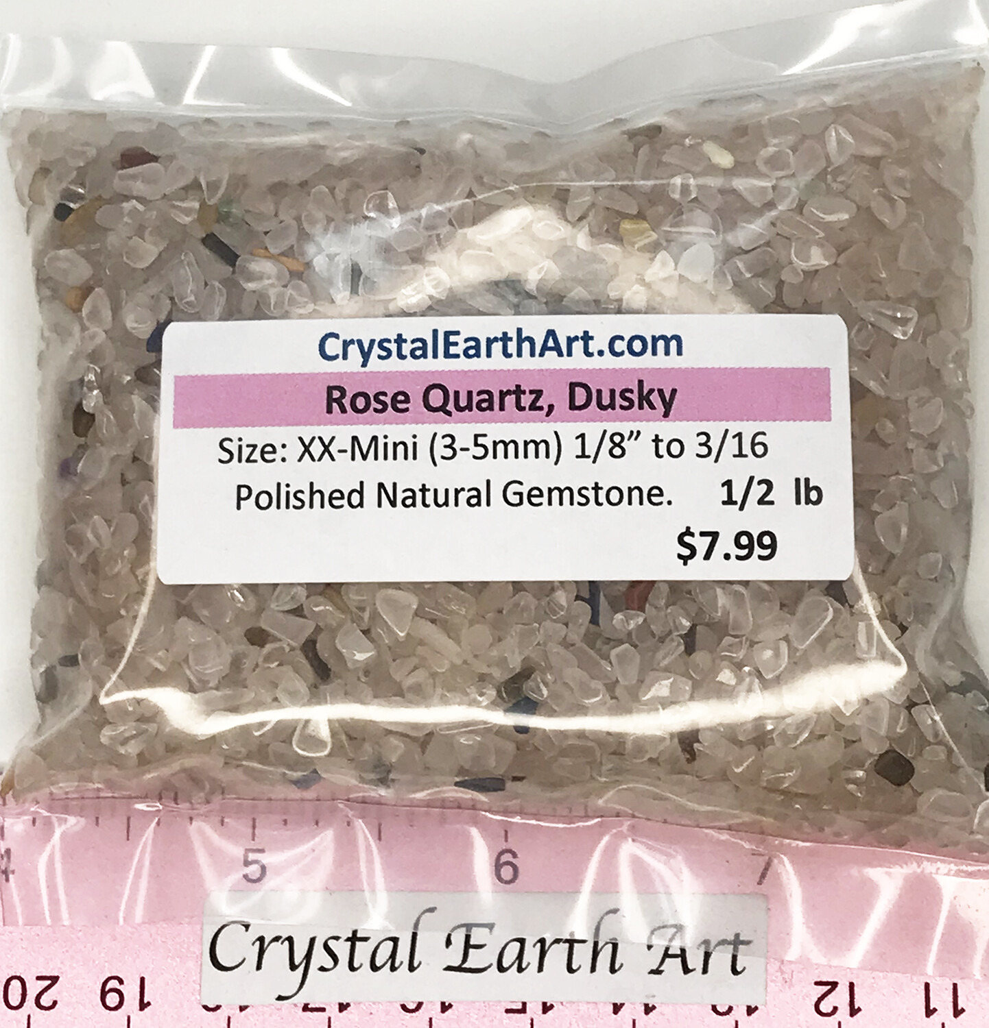 QUARTZ ROSE Dusky XX-Mini (1/8″ to 3/8″) polished stones 1/2 lb.
