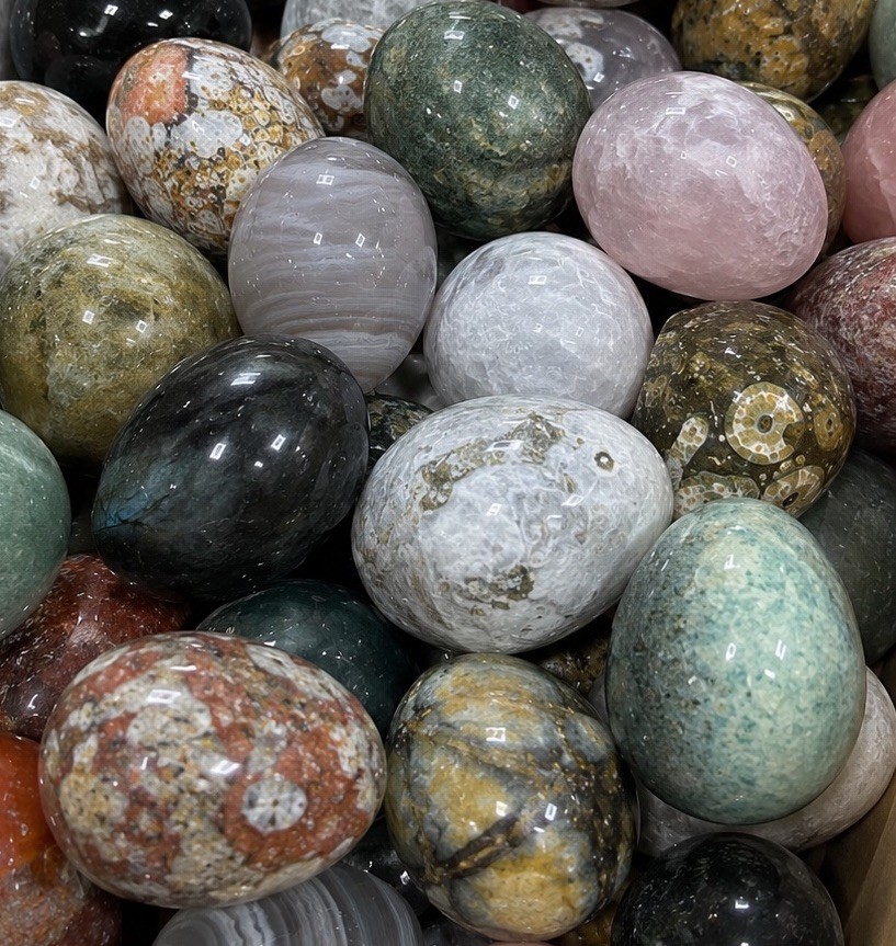 10 LB Mixed Crystal Egg Carvings – Polished Bulk Assortment Lot (No Selection)