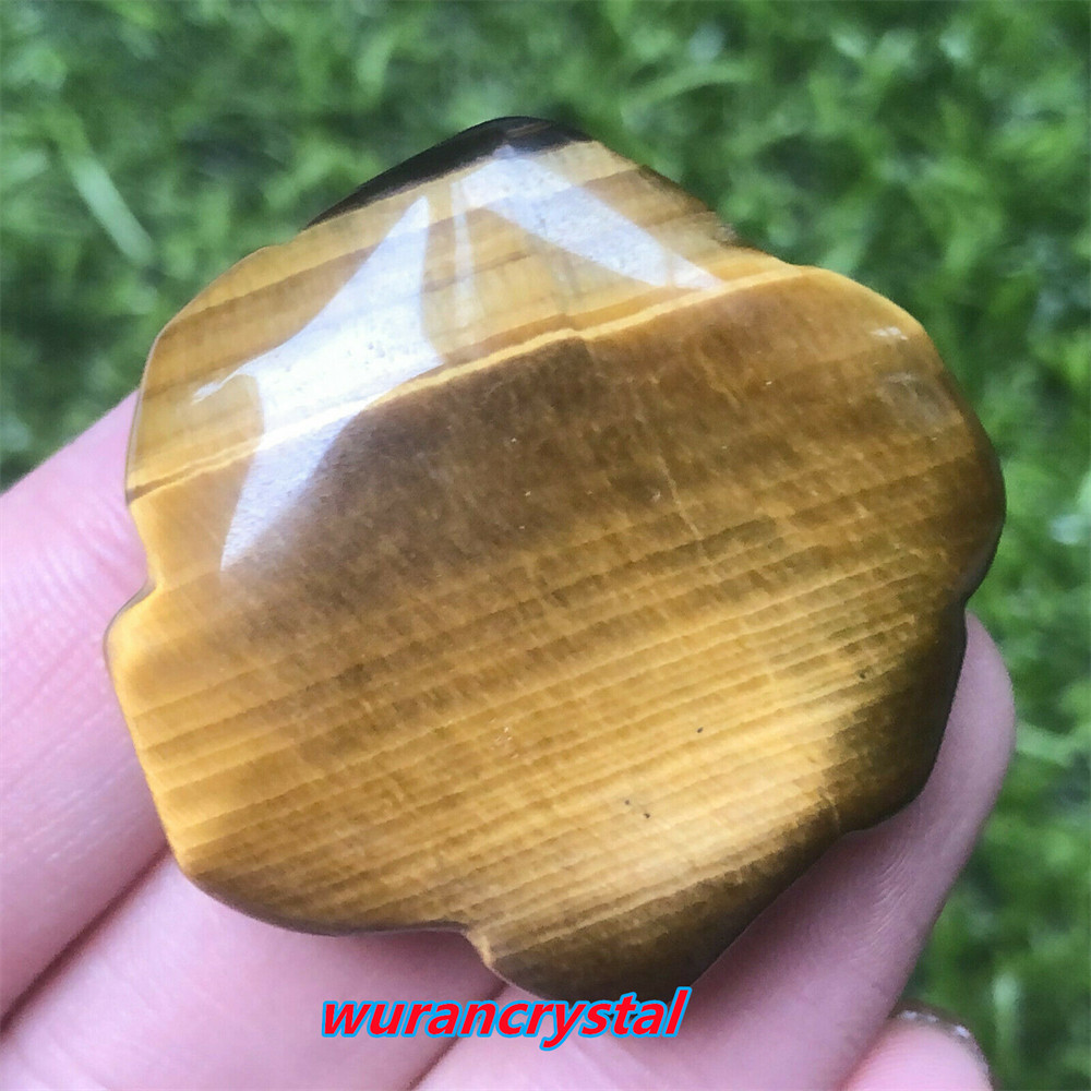 Natural Tiger’s eye Quartz Hand Carved Rose Flower Skull Crystal healing1pc