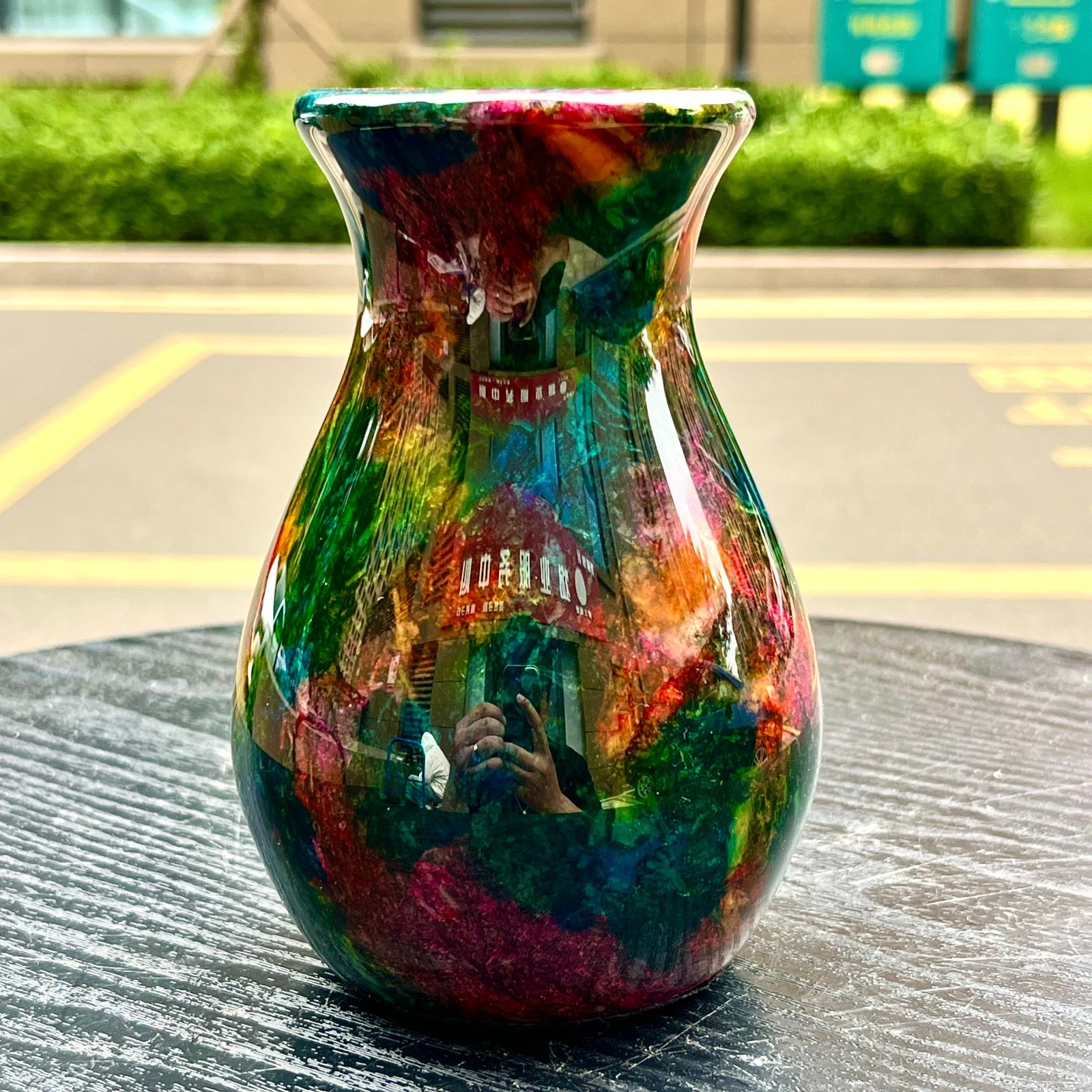 1.06LB Natural “Seven Colors Jade” vase specimen -Taiwan China