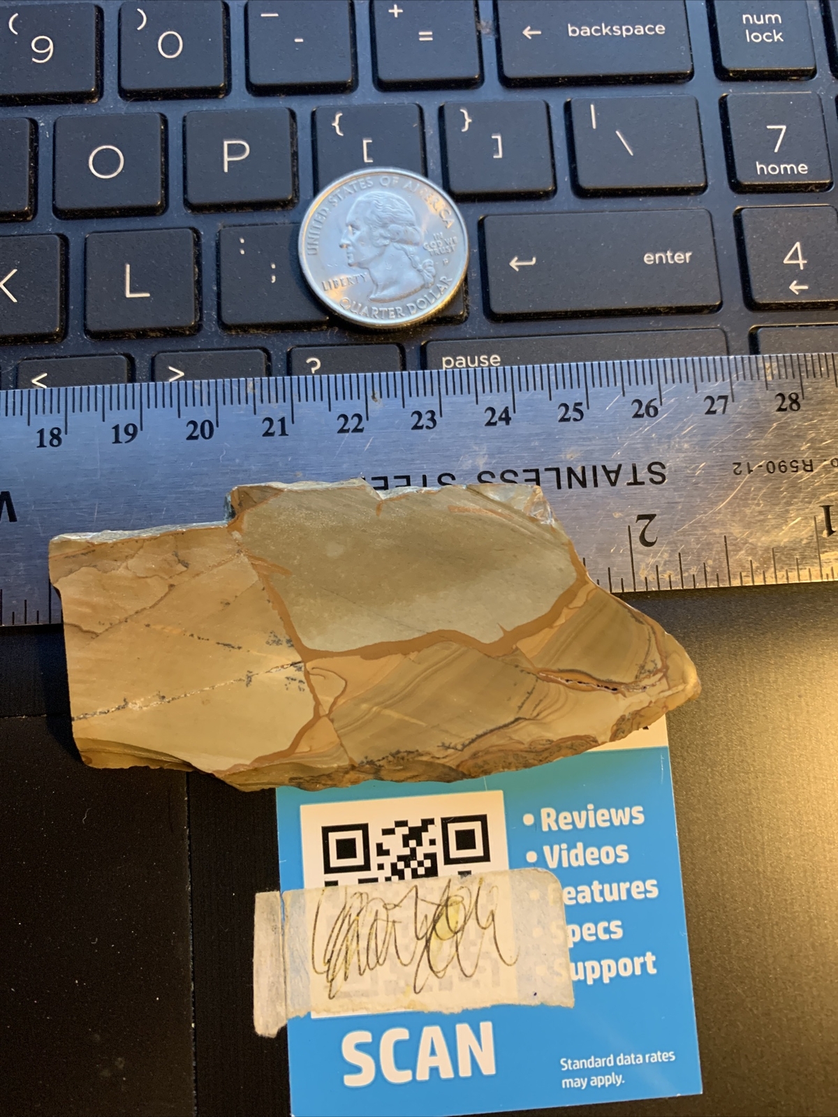 Jasper 3×1 1/2 X 3/16 Inch Slab For Cab Succor Creek ??? Not Polished
