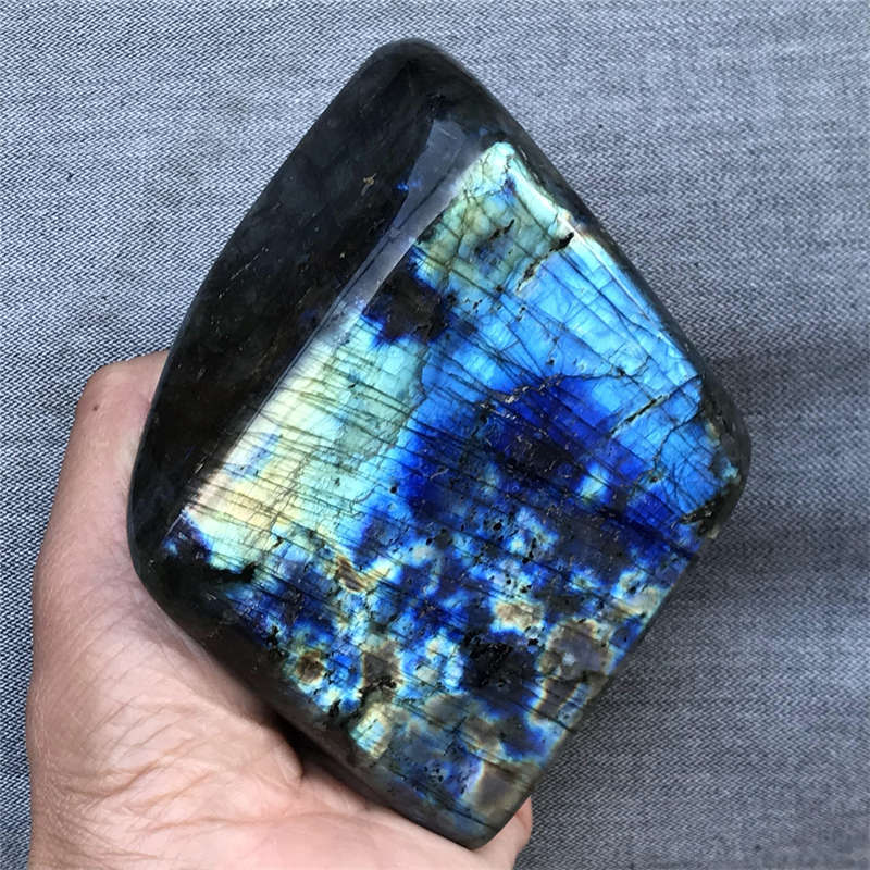 980g Natural Labradorite Quartz Crystal Spectrolite Mineral Reiki healing