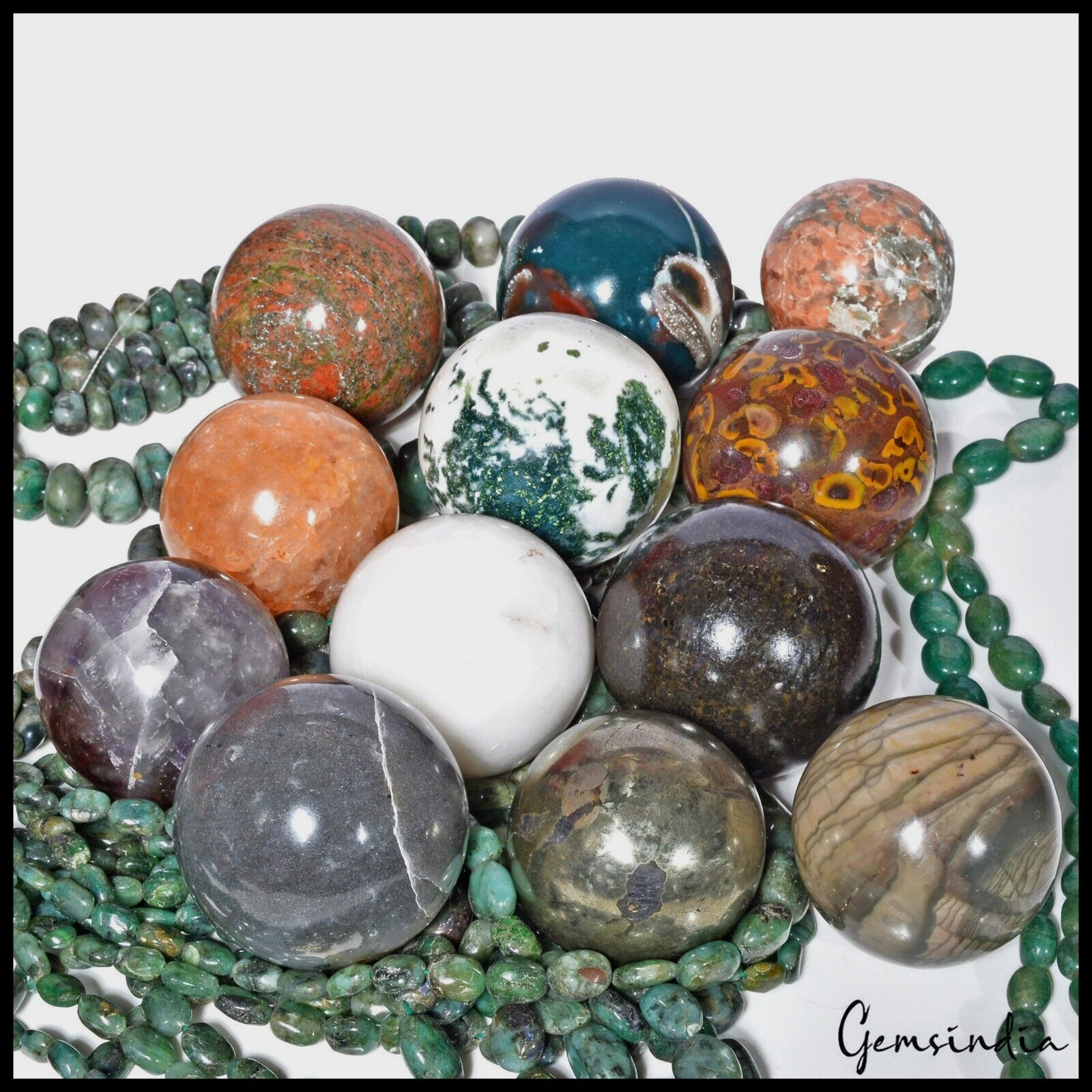 2.18 Kg Natural Untreated Multi Color Crystal Healing Mineral Huge Gems Spheres