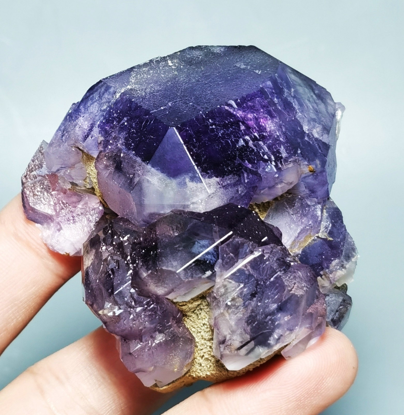 Natural Transparent Purple Window Fluorite Mineral Specimen China