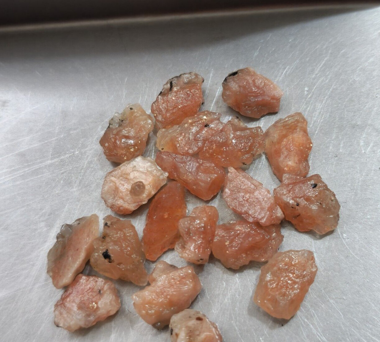 AA+ Ultimate Sunstone Raw 18 Pcs Lot Size 12-14 MM Sunstone Rough Loose Gemstone