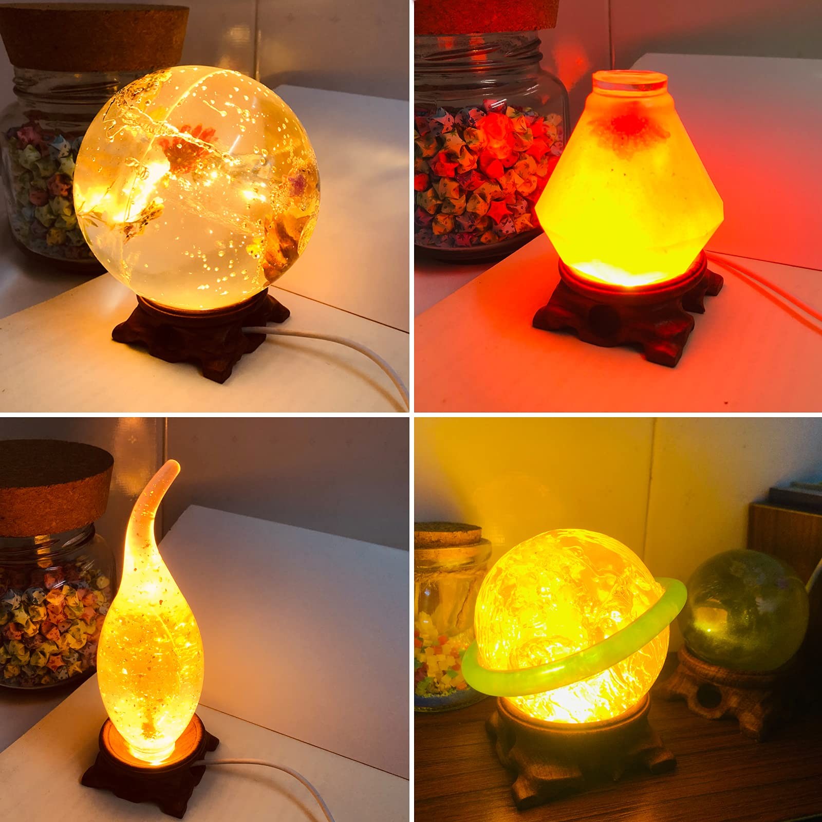 2PCS Root Carving Wooden Light Display Bases,2 Inch Wood Lighted Stand Bases …