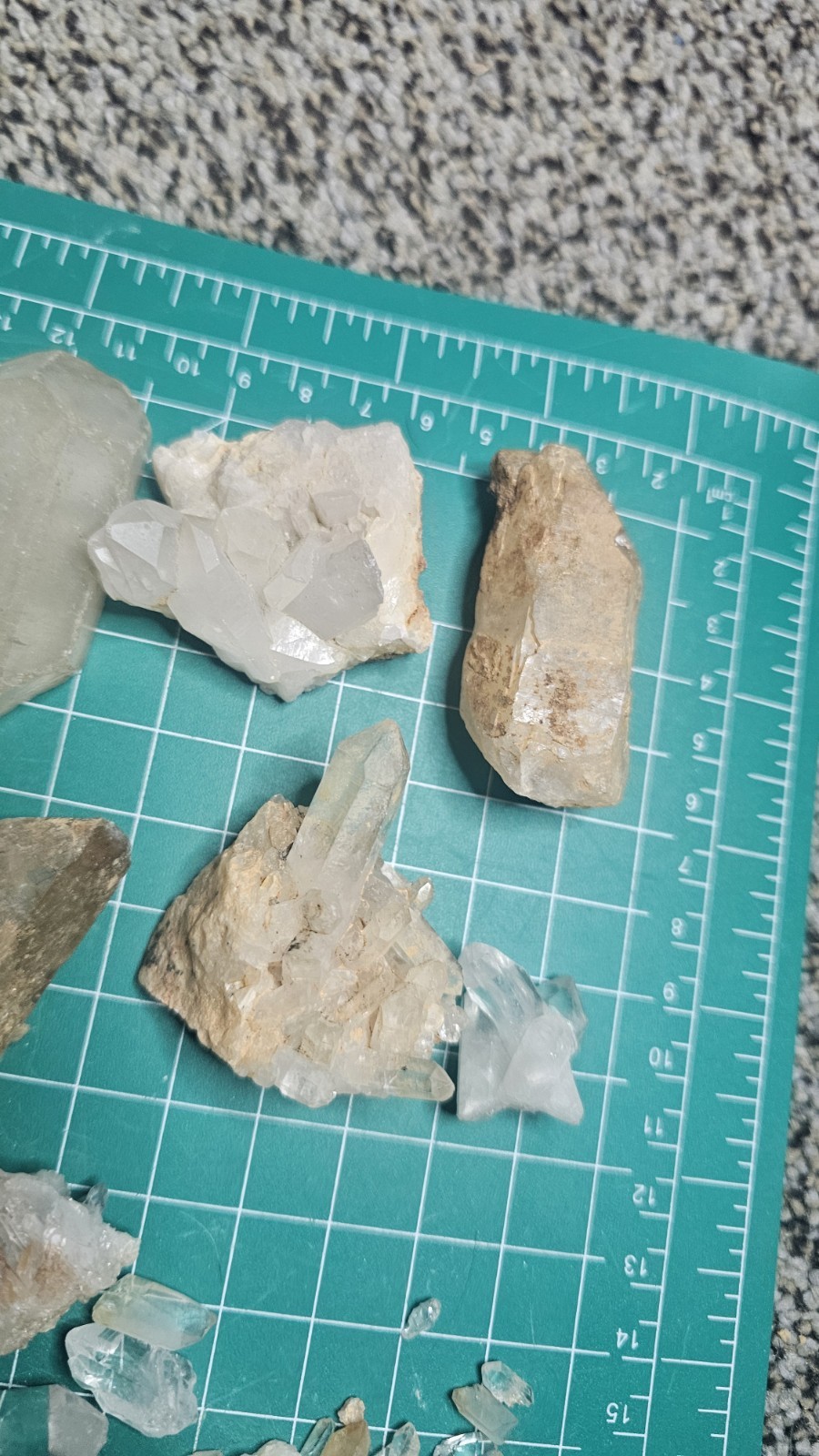 Huge Lot Of Quartz Crystal Points And Clusters. Iron Stained.