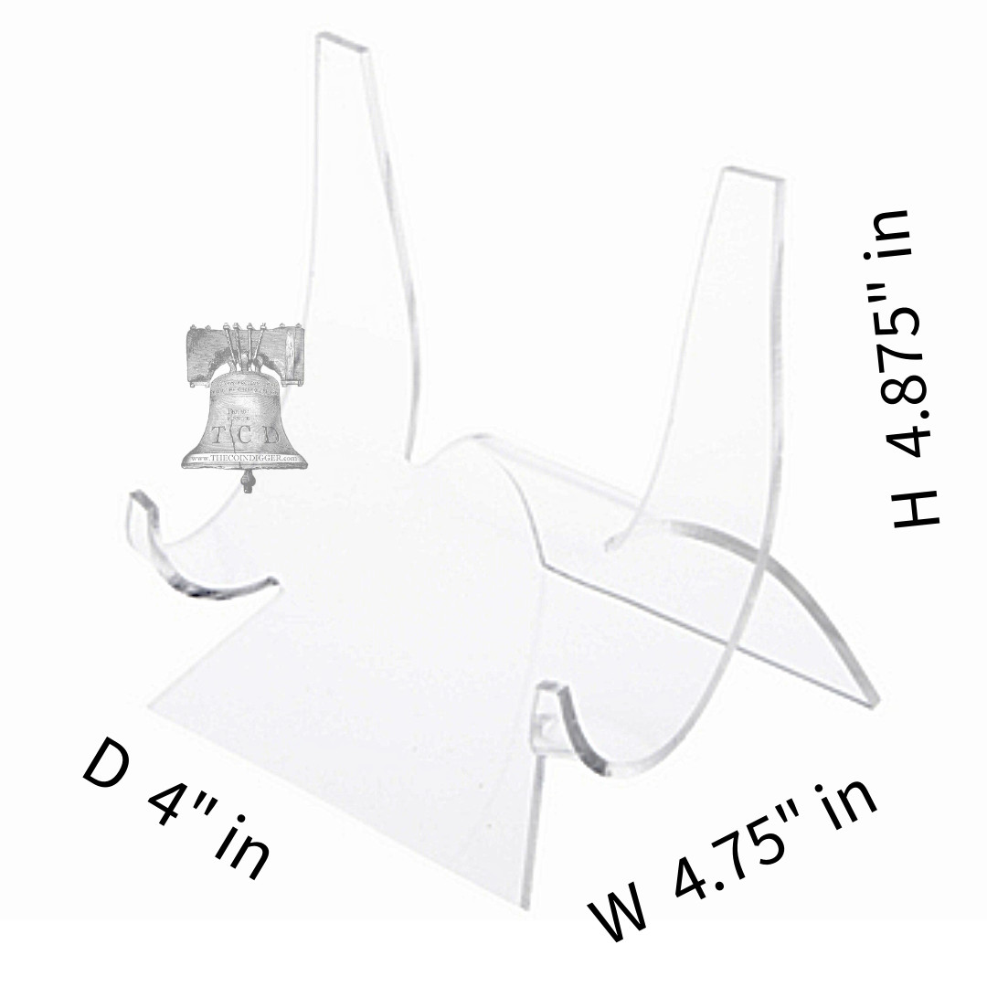 2 Curved Stands Clear Acrylic Display Easel Stand Rock Fossil Mineral Agate XXL