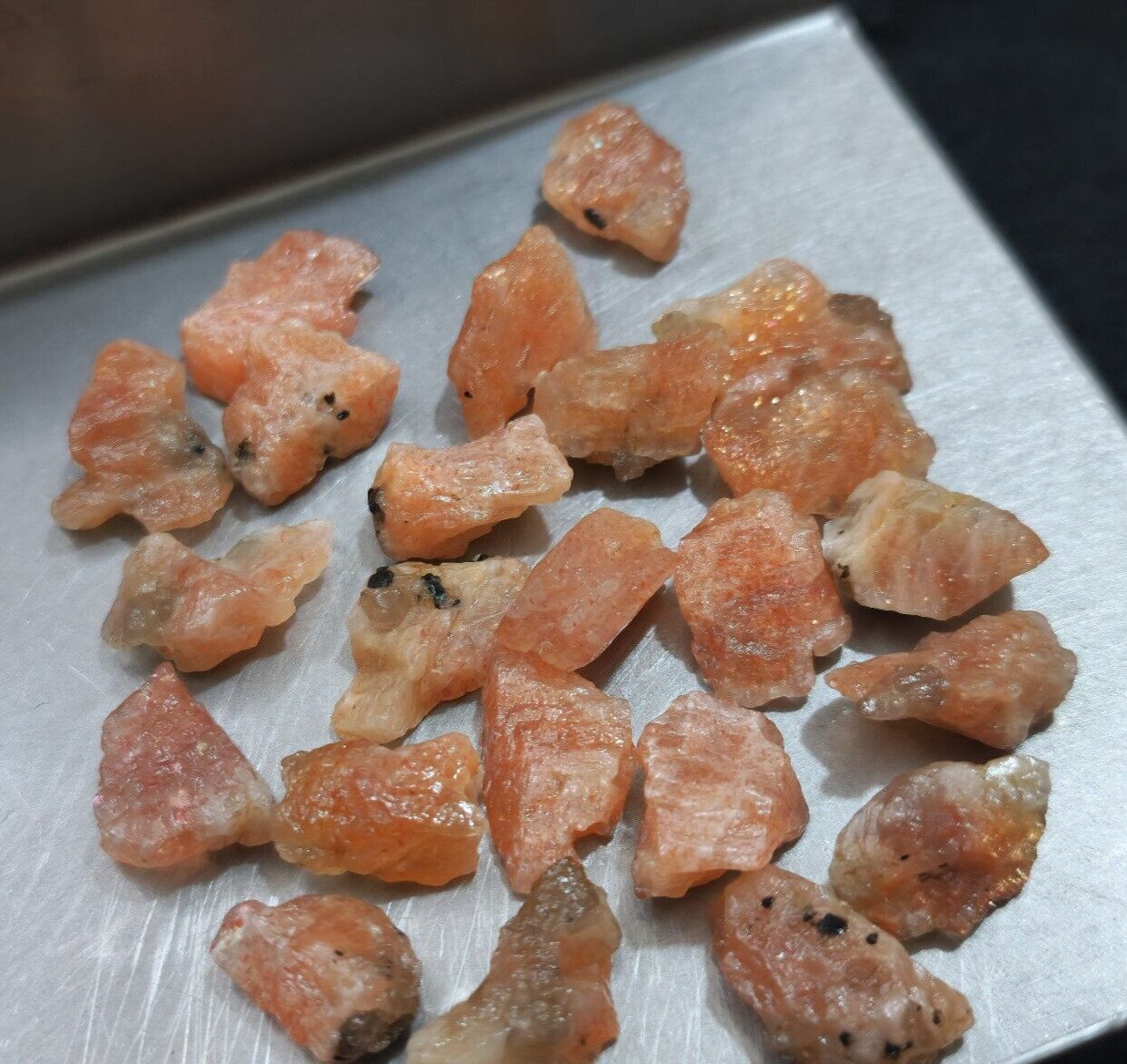 Unique Rare Sunstone Raw 23 Pcs Lot Size 12-16 MM Sunstone Rough Loose Gemstone