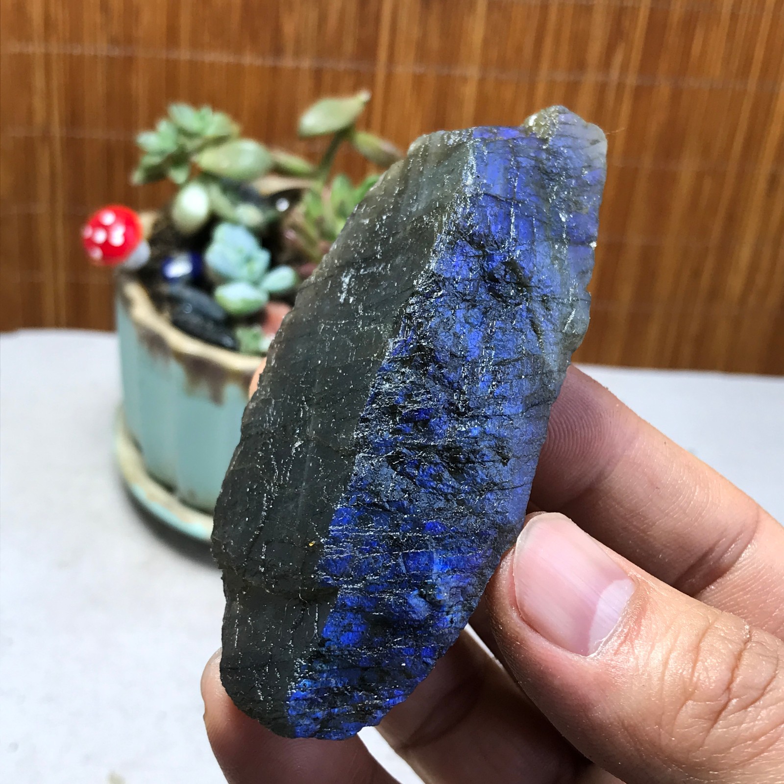 93-38-21mm Natural Labradorite Crystal gemstone Rough Mineral Specimen A5397