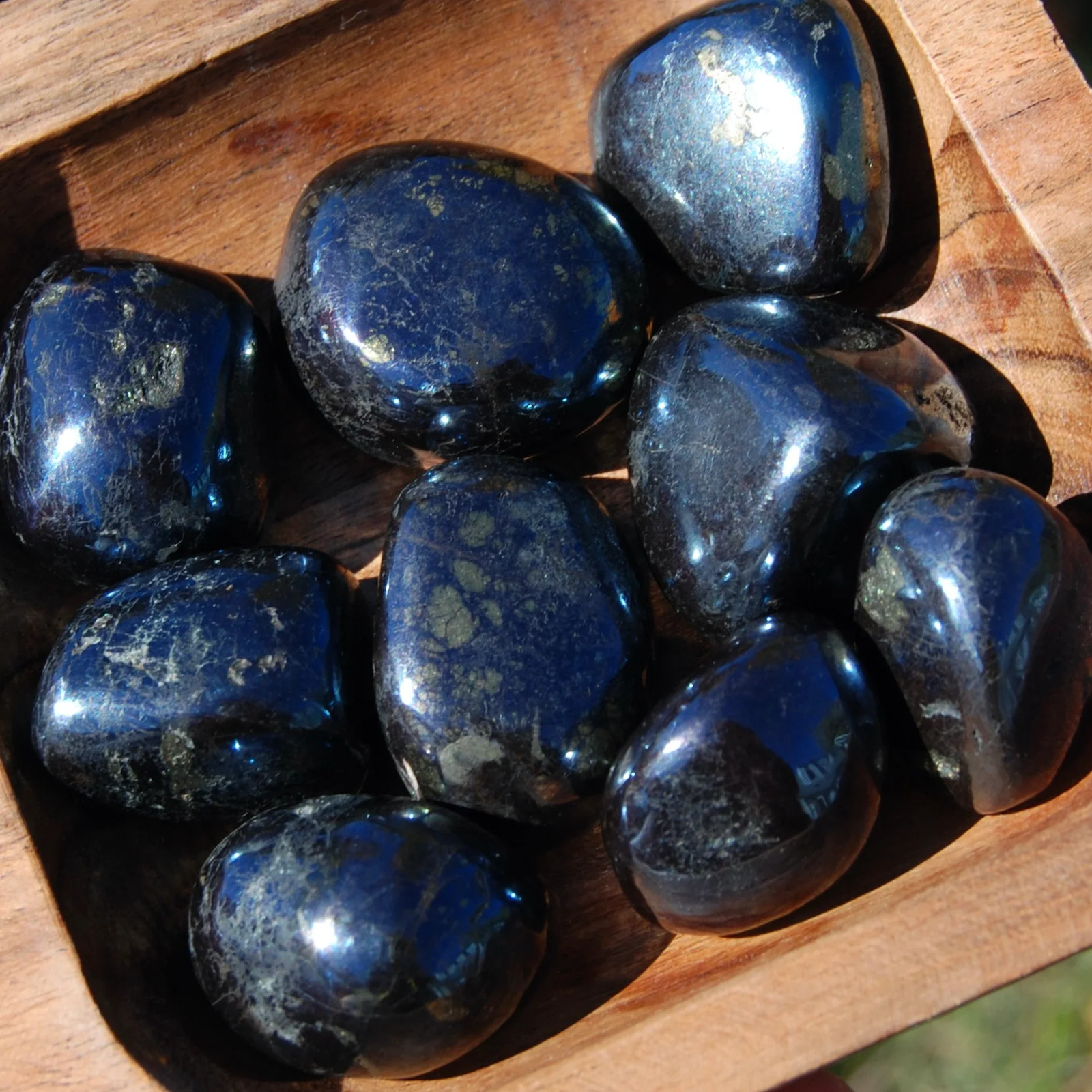 RARE Covellite Crystal Tumbled Stones, AAA Top Quality Blue Covelite, Peru