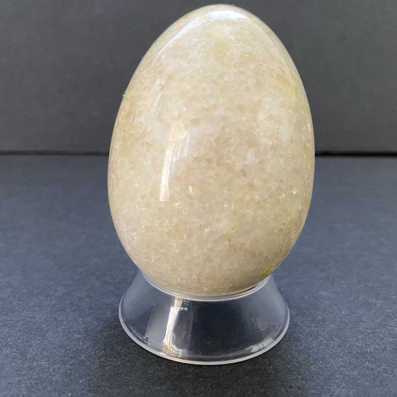 Natural Onyx Stone Egg With Stand Hand Polished Banded Agate Calcite Crystal