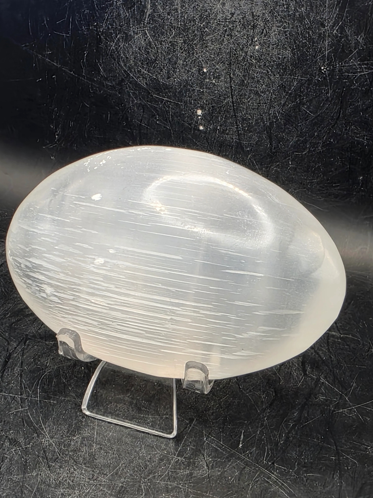 4 inch Selenite palm stone!! 7 ounces!