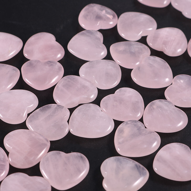 Natural Rose Quartz Healing Gem Stone Small Crystal Stone Heart 20x6mm 30pcs