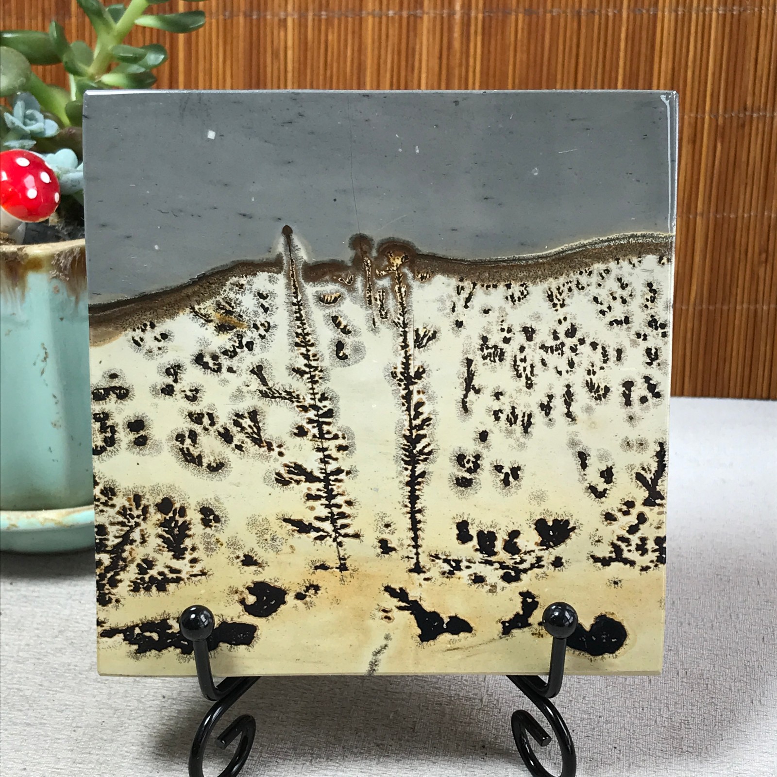 231g Natural Chinese painting stone crystal ornaments for home decoration A6865
