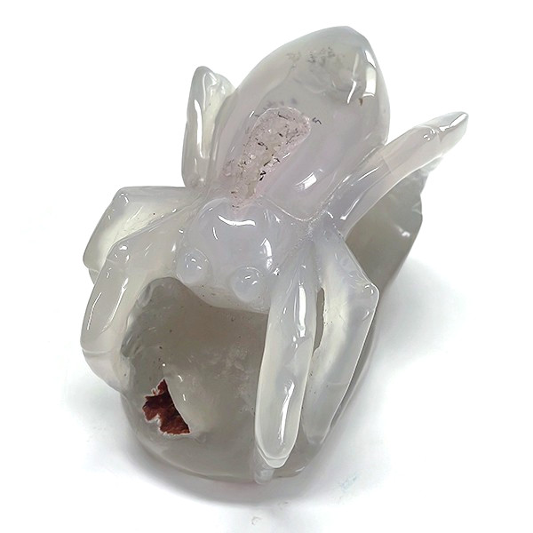 3.8” Agate Geode Crystal Carved Spider skuls , Skull Gemstone & Crystal 609g