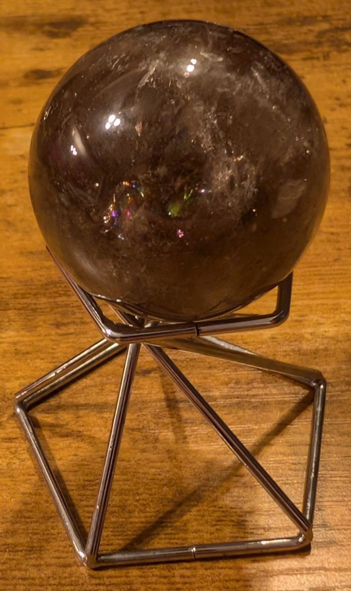 40mm Smoky Quartz Sphere Orb Nice Shine And Flash Crystals Minerals Stones