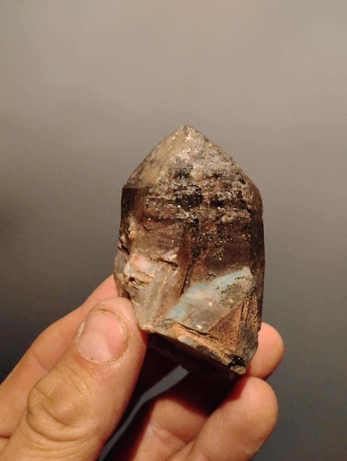 Natural Smoky Amazonite goethite combo, Approx. 2.5 Inches