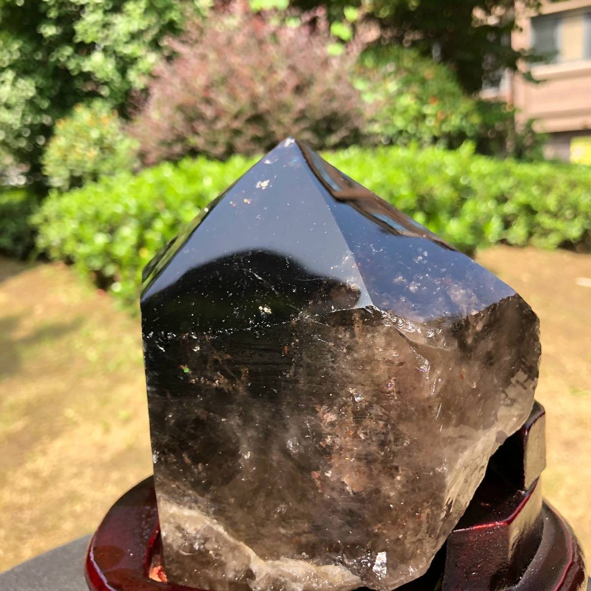 5.25LB Natural Dark tea quartz Crystal Specimen Reiki Mineral Add bracket 1816