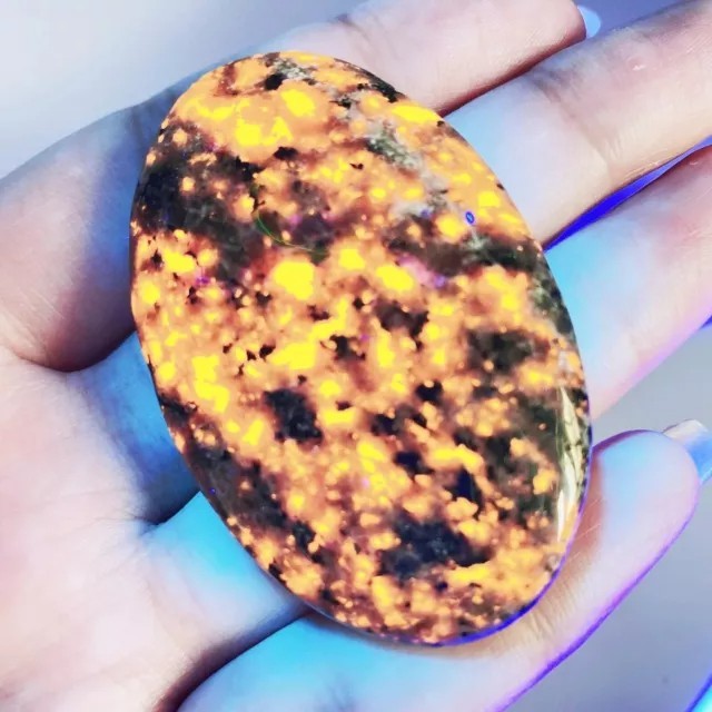 60mm Palm Yooperlite Natural flame stone Reiki Crystal Quartz Healing Decorate