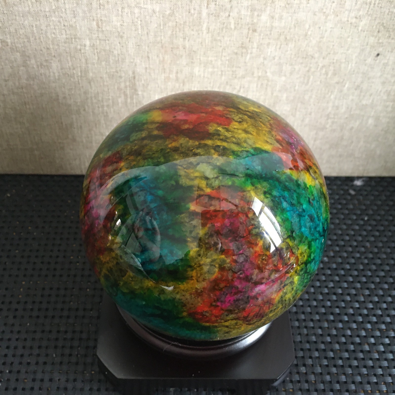 1585g “Seven Colors Jade” crystal sphere specimen -Taiwan China