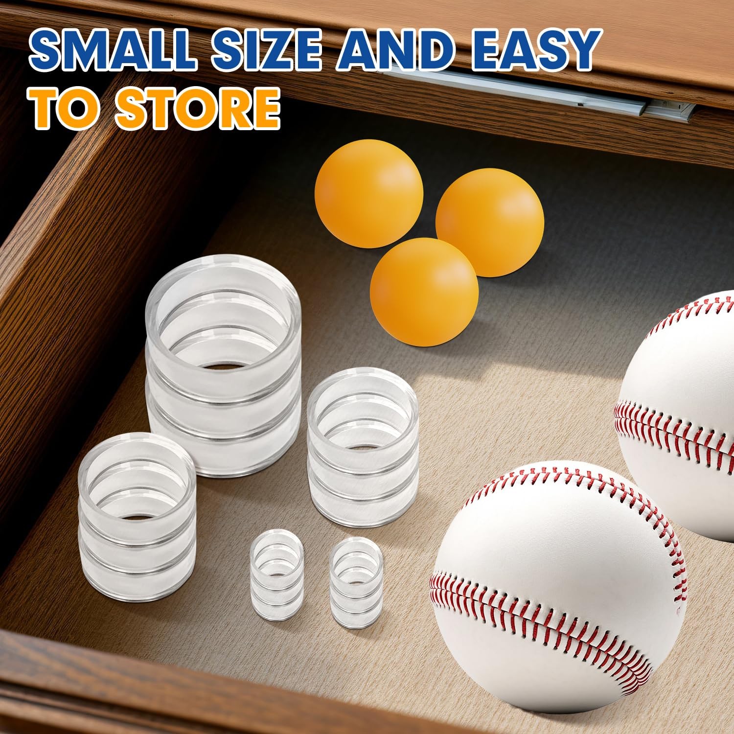 Small Clear Display Stand Ring Holder | 30 PCS (0.6 Inches) | Round Beveled P…
