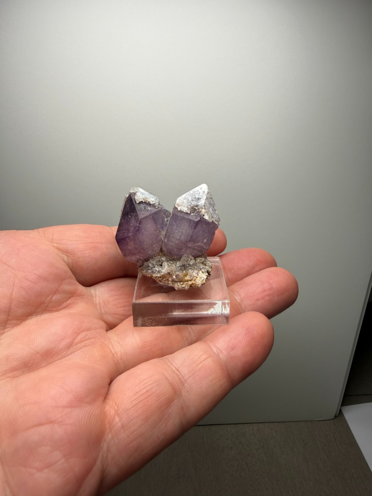 Amethyst Cluster with snowy white Quartz tips! Orange River, South Africa- NICE!