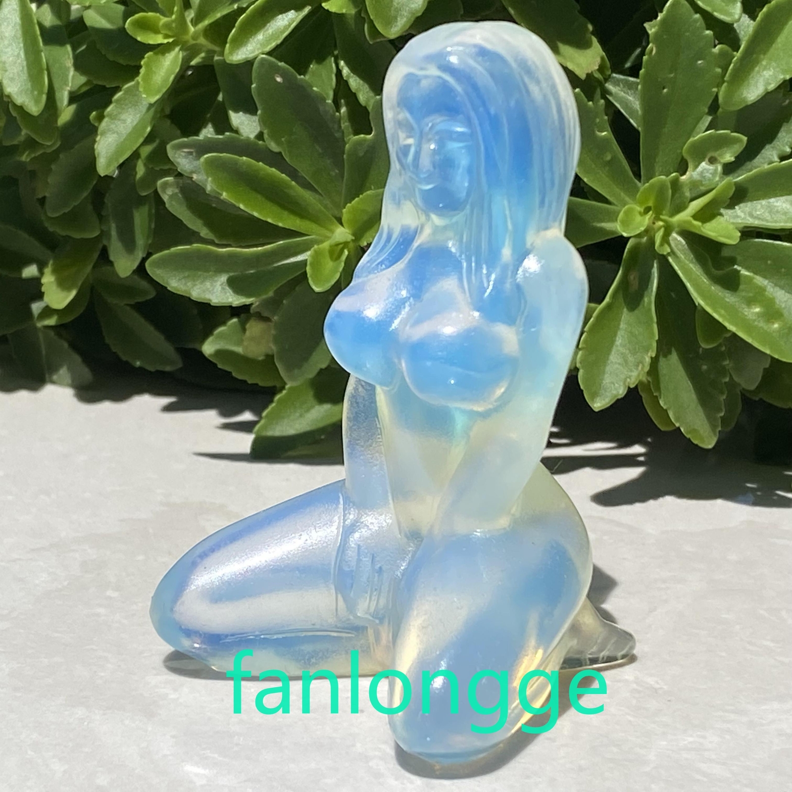 3″ Opalite Women Naked Quartz Crystal Skull Carved Goddess Reiki 1pc