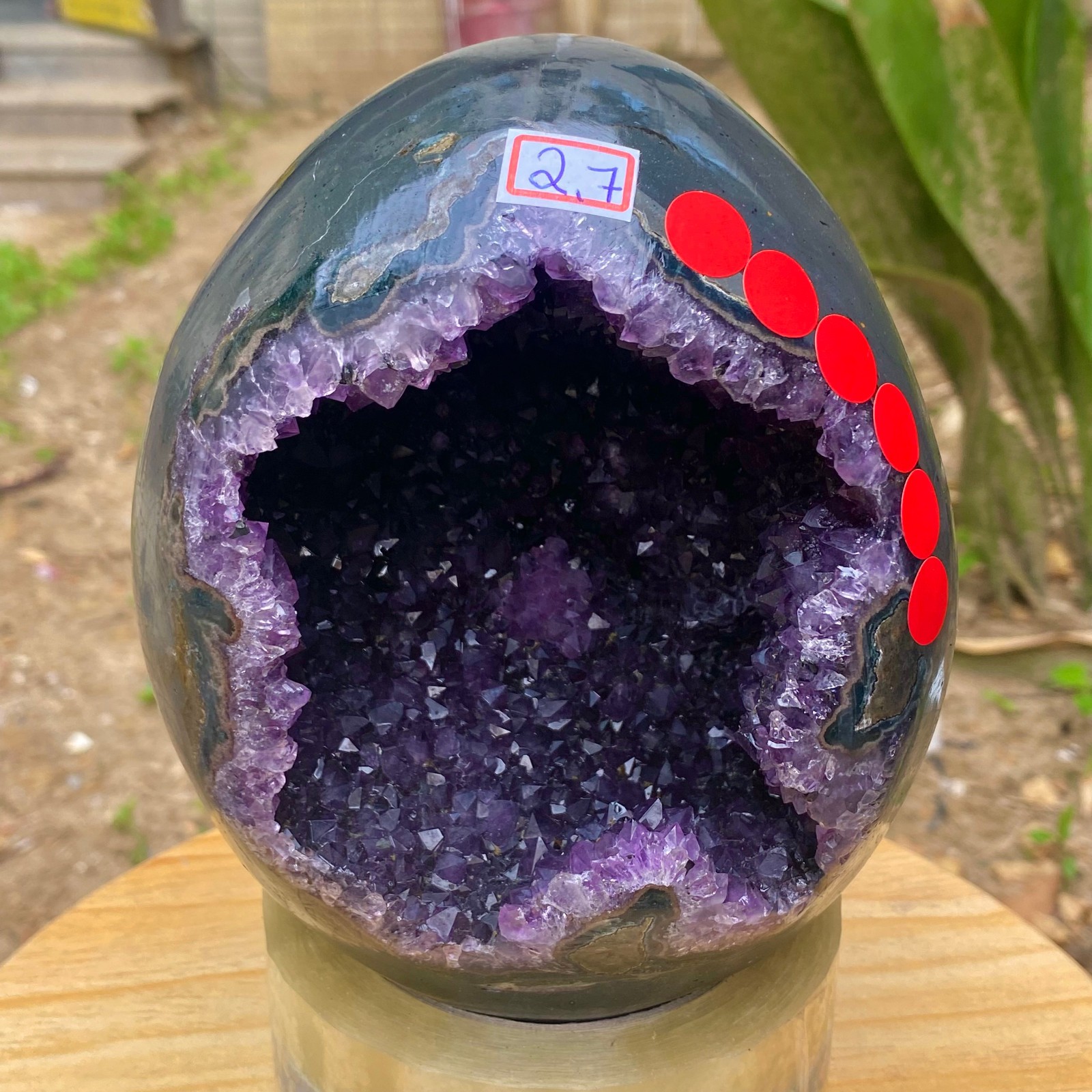 5.97LB Natural amethyst Dinosaur egg Quartz Crystal specimen healing