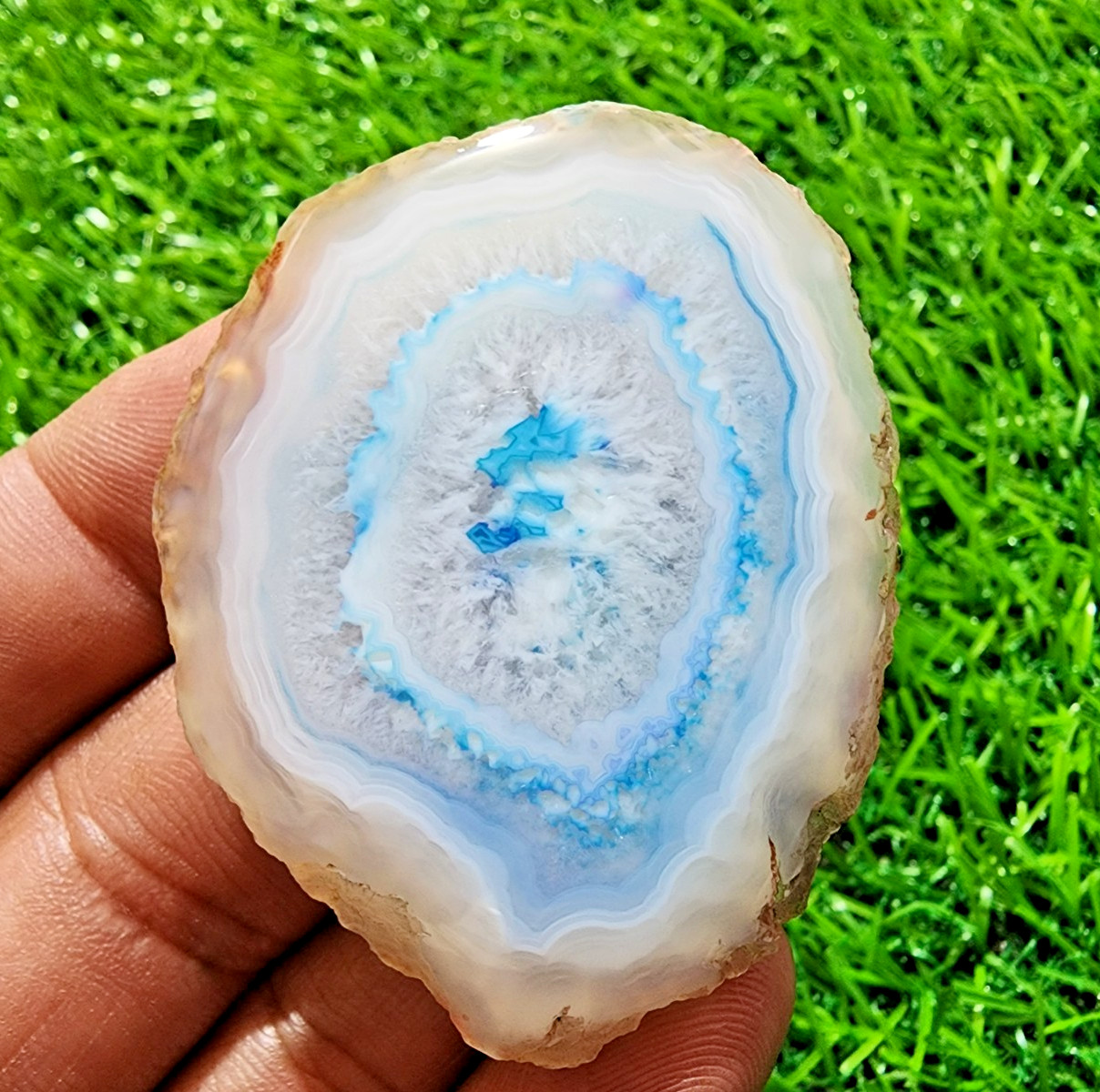 AAA+ 145ct Banded Slice Druzy Agate Slab Crystal Druzy Polished Loose Gemstone