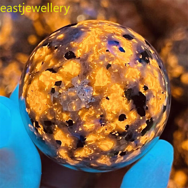 38mm+ Natural Yooperite Sphere quartz crystal Flame’s stone ball healing 1pc