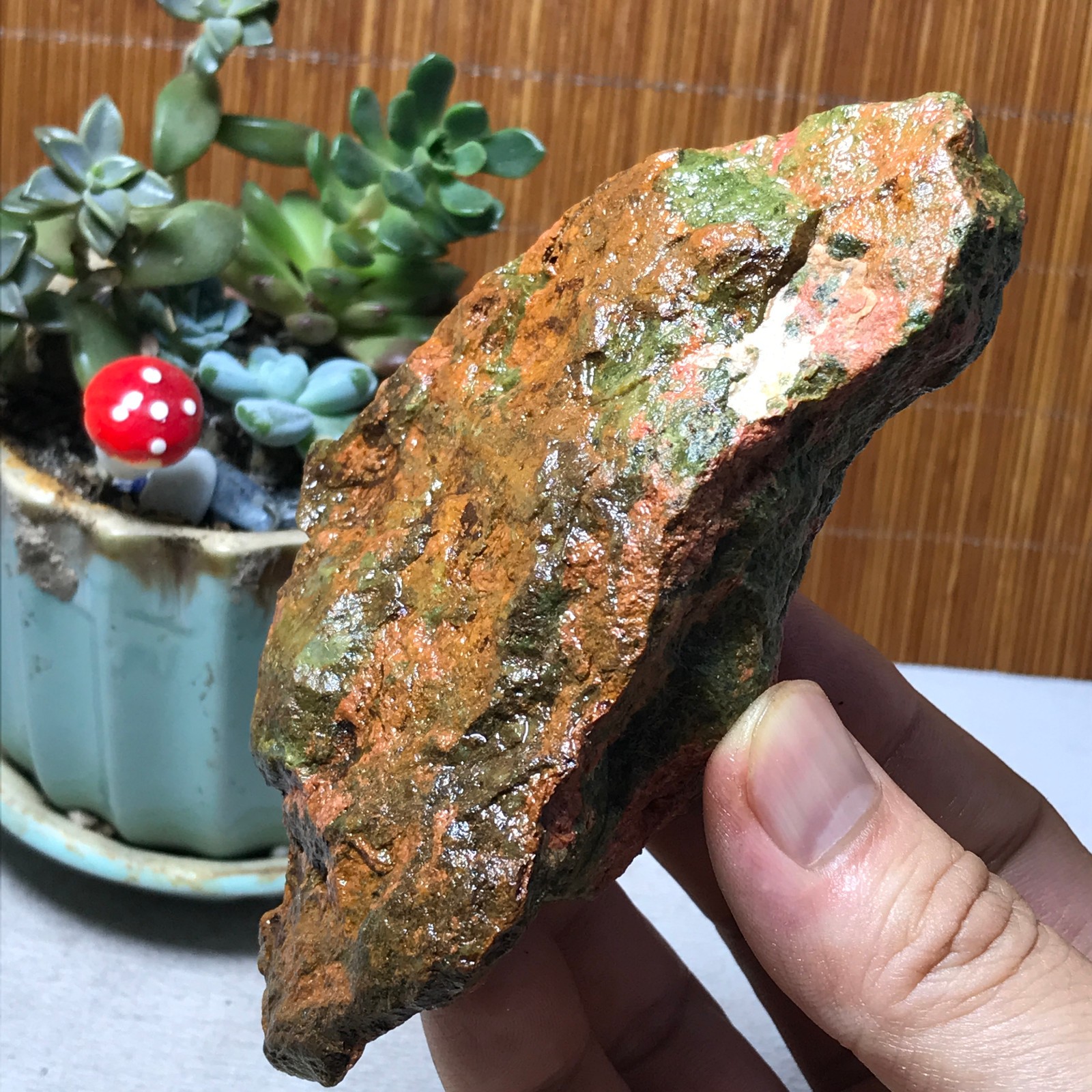 228g Natural Unakite Crystal gemstone Rough Mineral Specimen healing A6354