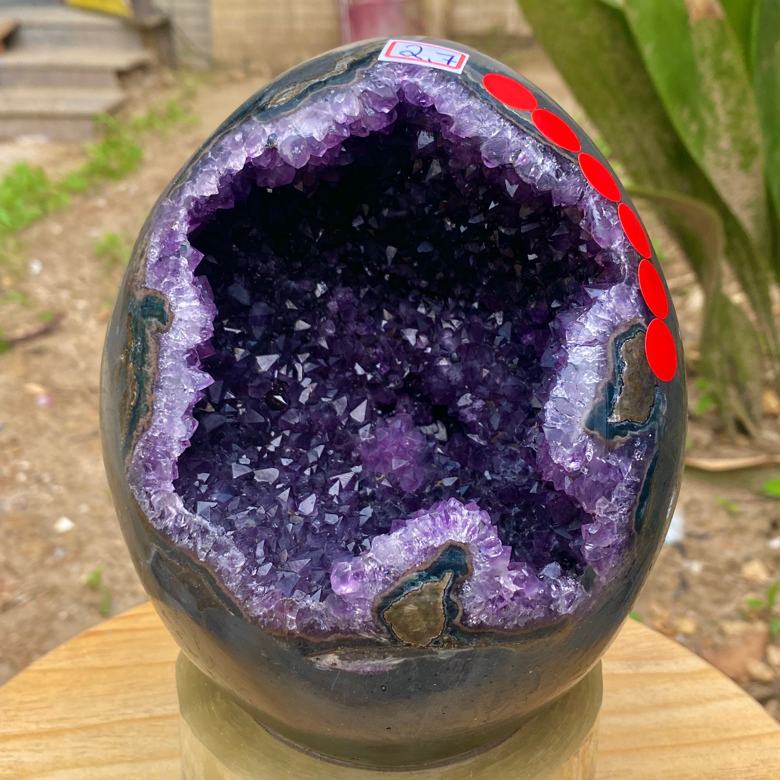 5.97LB Natural amethyst Dinosaur egg Quartz Crystal specimen healing