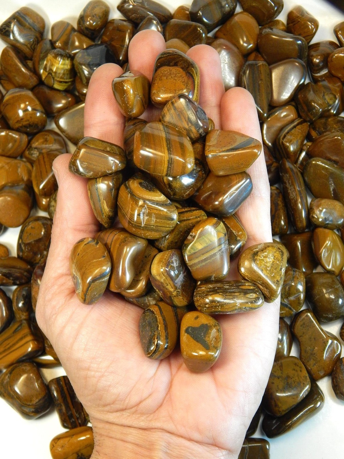 Tiger’s Eye/Iron Closeout- 4Lbs Tumbled Crystals Gemstones Bulk Rocks Stones B-C