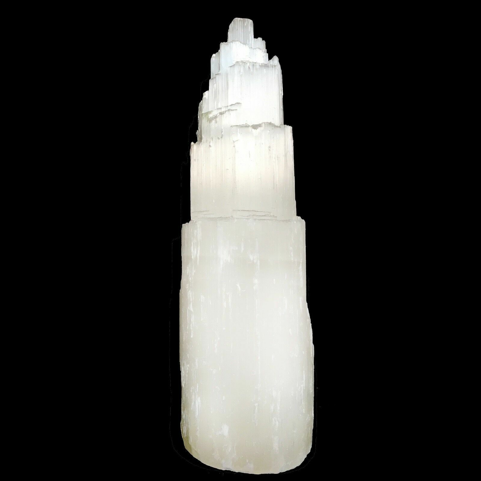 15 16 ” Extra Large Selenite Tower Lamp White Natural Crystal Light LED Cord XL