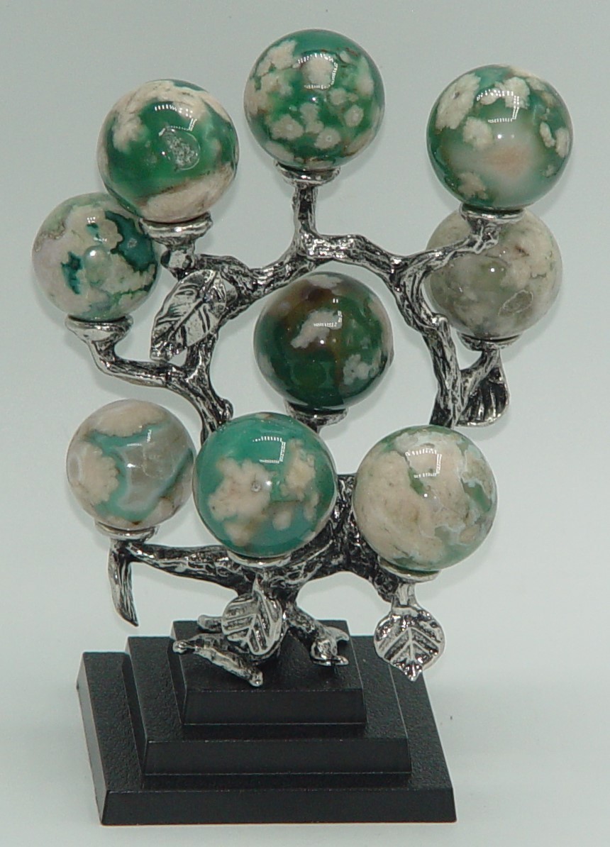 Metal Crystal Sphere Display Tree Stand • 5/ 7/9 Cup Branch Holder Mini Sphere