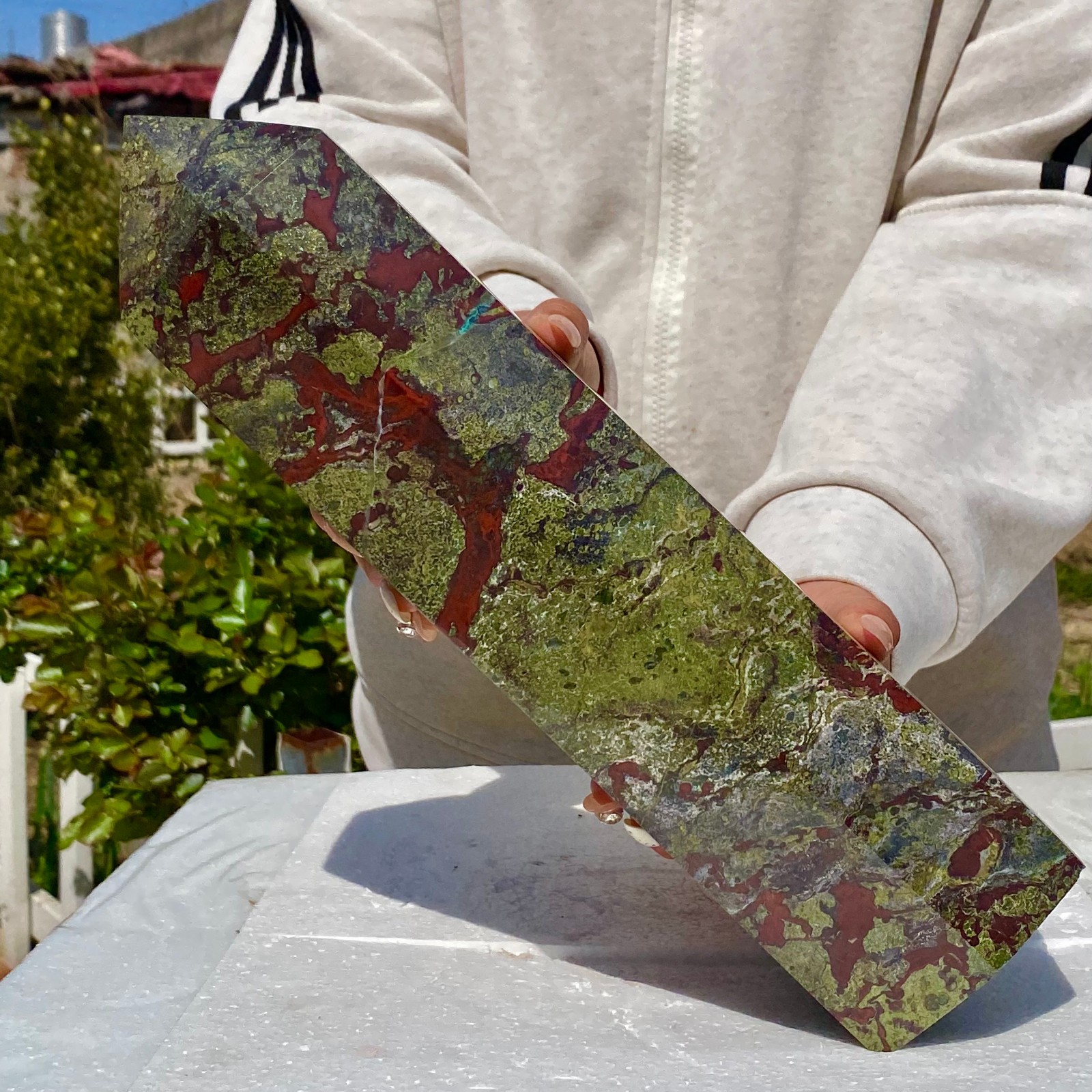 11.9LB Natural Dragon Blood Column Obelisk Crystal Column Wand Point Healin