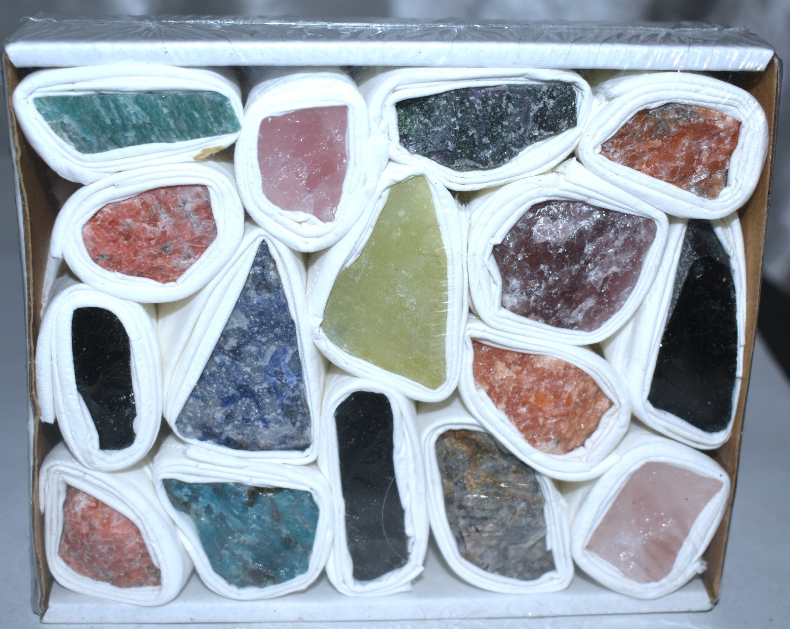 Box of Rough Gemstones 5.75″/404 Grams