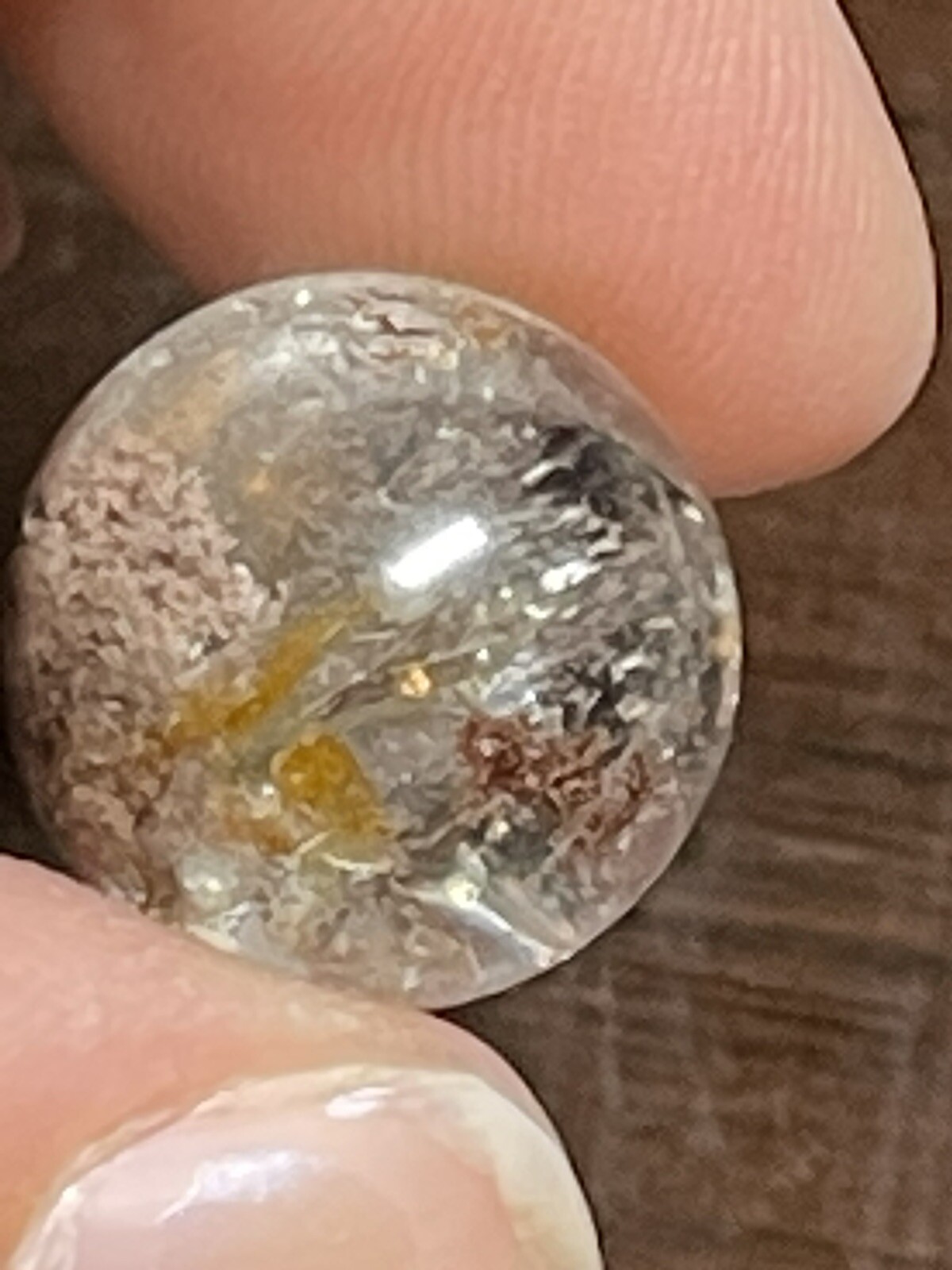 Garden Scenic Quartz with Rainbows Mini Sphere Ball Orb Marble 15.3mm 4g