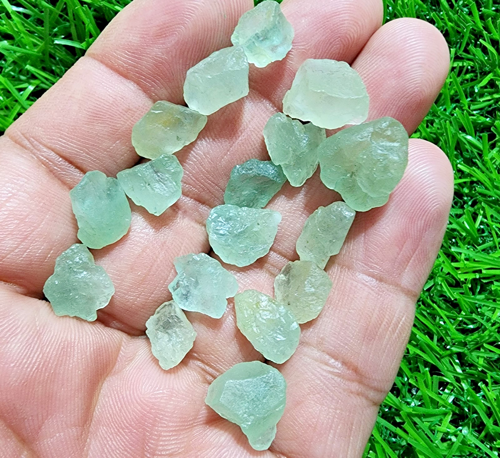 17 Pcs Aquamarine Loose Gemstones 8-13mm Natural Gem Stone Jewelry Supply