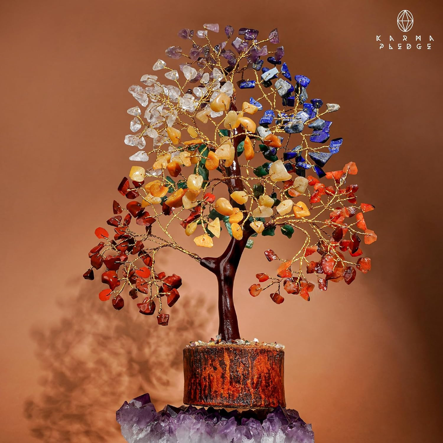 Crystal Tree of Life, 7 Chakra Healing Tree, Handmade Bonsai for Positive Energy