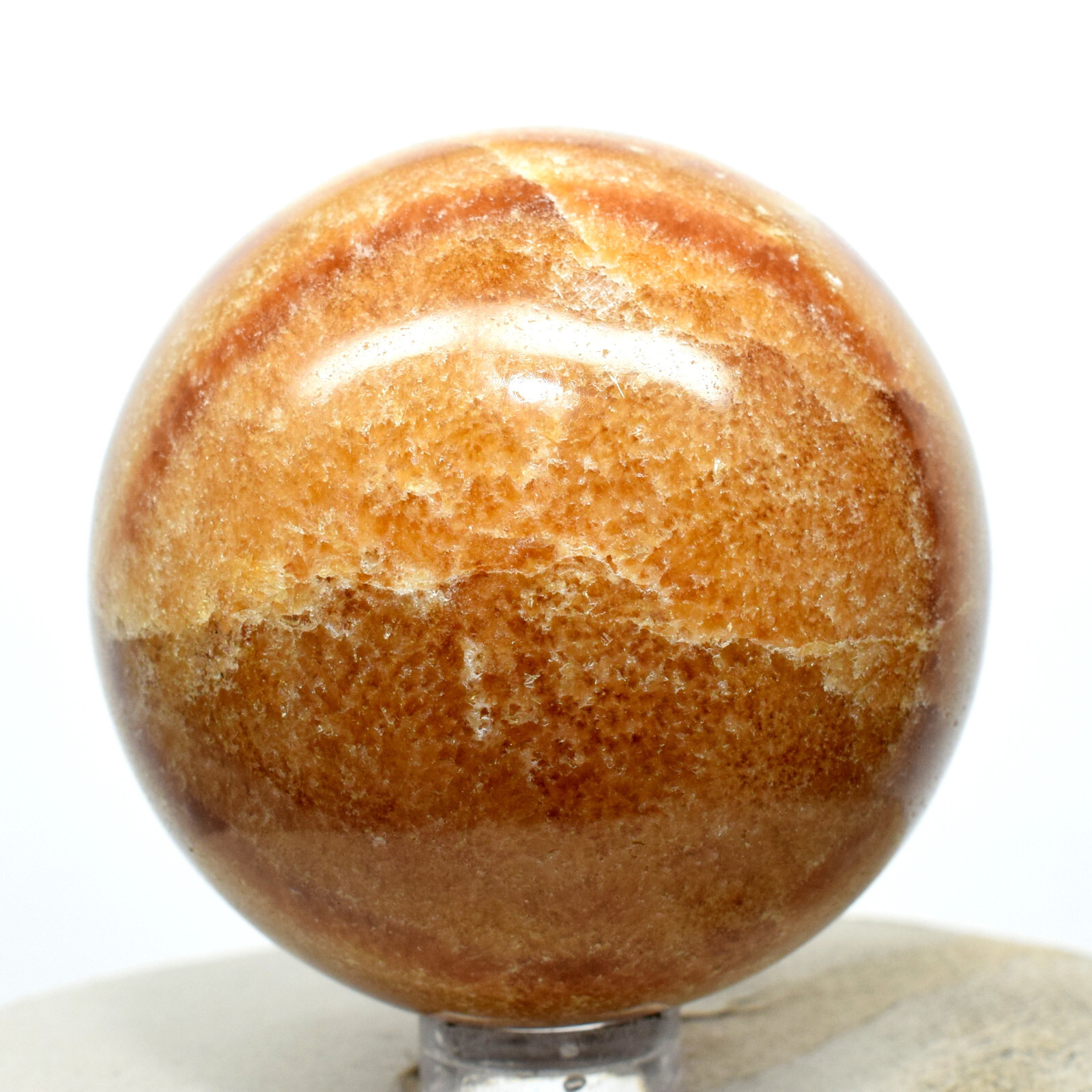 2.1″ Caramel Onyx Sardonyx Sphere Banded Natural Mineral Sparkling Crystal Peru