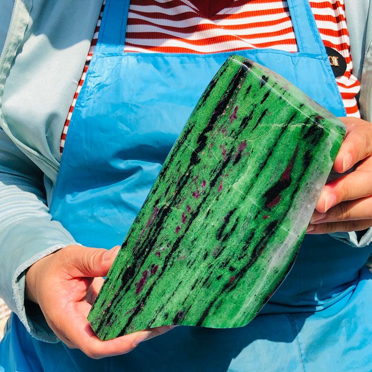 6.75LB Natural Red & green treasure Ruby Crystal Mineral Specimen Heals 1872