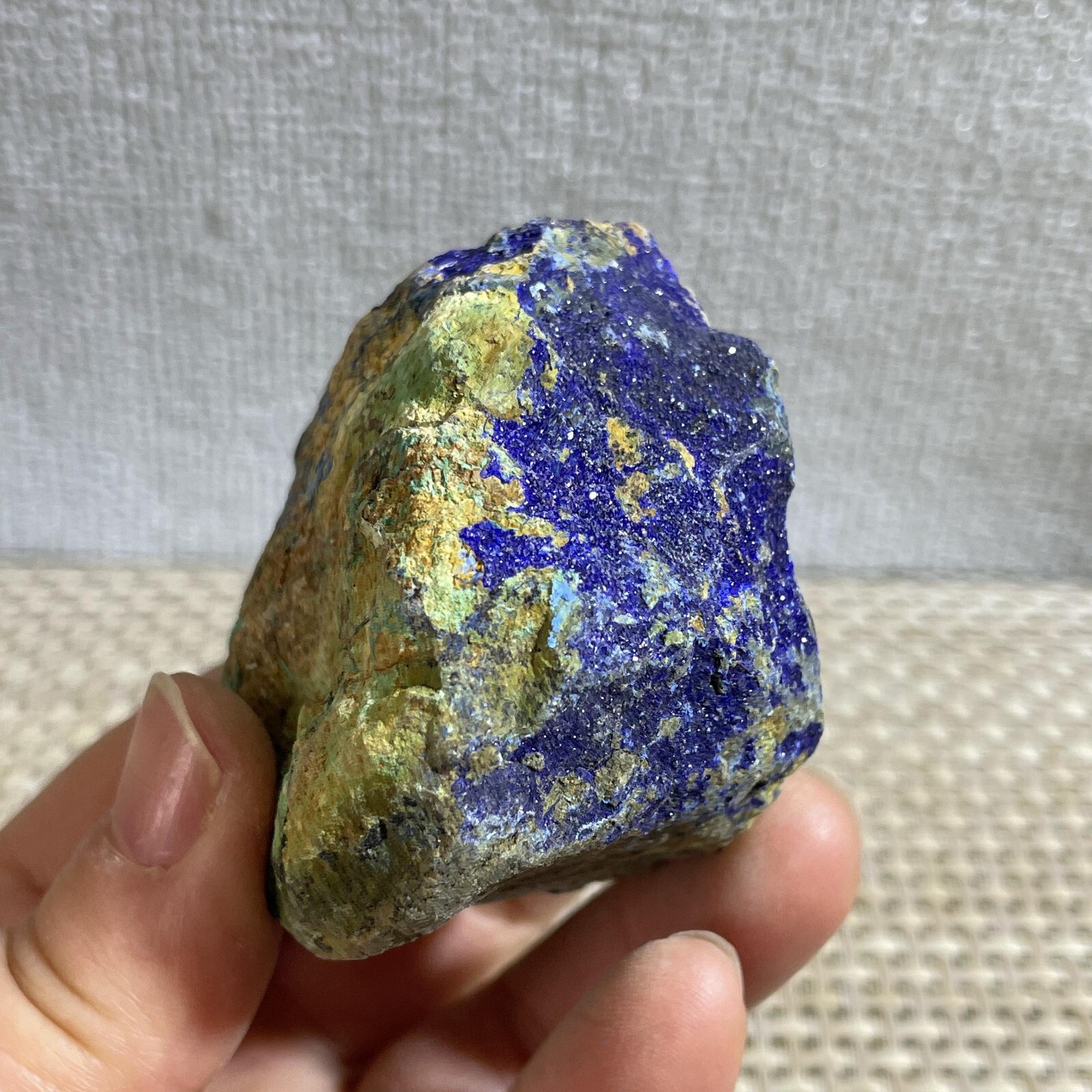 128g Natural blue copper ore quartz malachite crystal mineral specimen